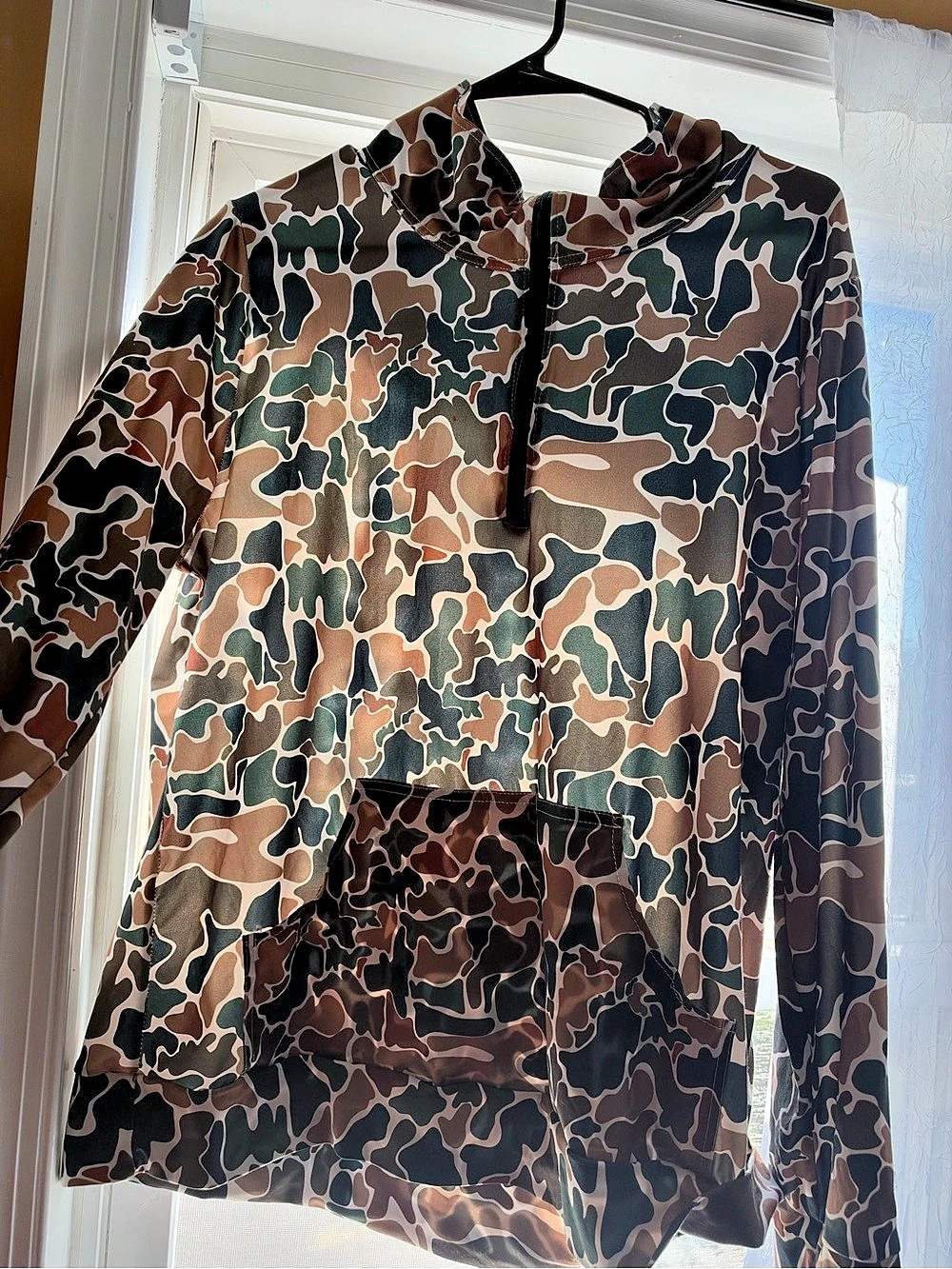 Camo Pullover Top in Brown & Green